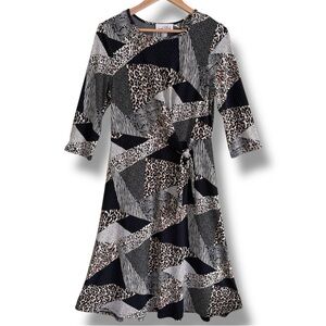 Joseph Ribkoff Mixed‑Print Dress Size 8